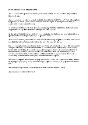 A preview of a PDF biography for Hiley, Alan Ernest